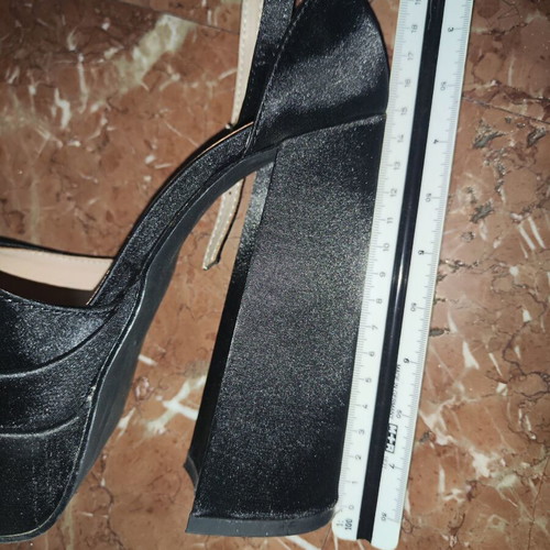 Mia satin square-toe pumps with thick heel, like new, size 37