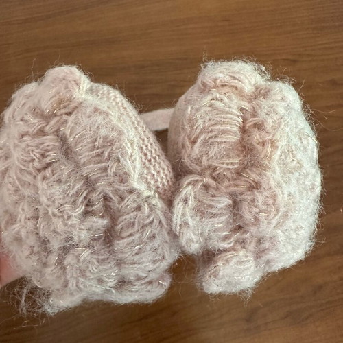 Knitted pink ear protectors like new