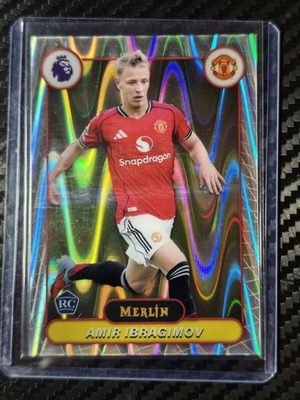 2025-26 Topps Merlin Premier League Amir Ibragimov RC Lava Wave Refractor #132 Manchester United