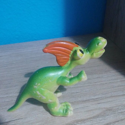 Dinosaur Figures set of 3 used, vintage style plastic rubber