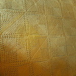 Vintage handmade knitted blanket yellow crocus new