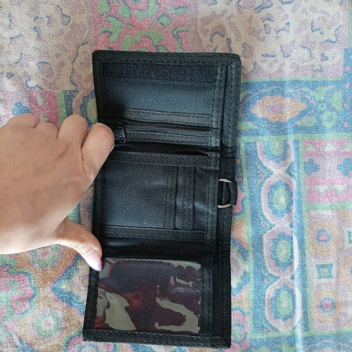Men's wallet new, dark gray fabric SPORT