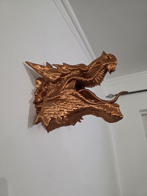 Dragon Head 3D Print Wall Decor New, 20 cm, Red White Black Bronze