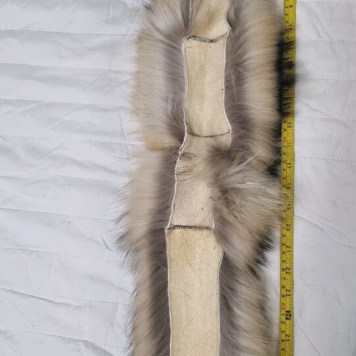 Raccoon leather strip like new, beige