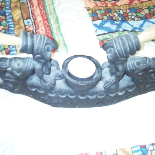 Ethnic Clay Candle Holder used from South America