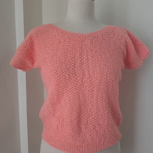 Handmade pink knitted sweater used, size S
