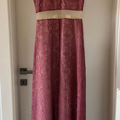 Moutaki formal dress like new, size S/M, burgundy with sheer panels