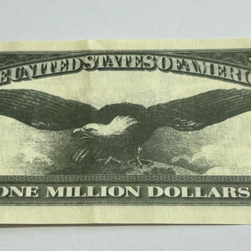 One Million Dollars souvenir banknote used