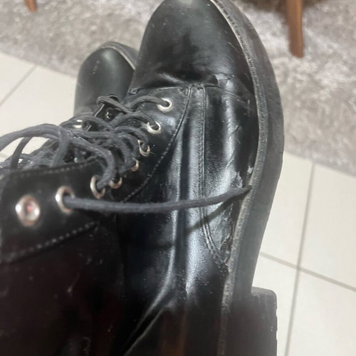 H&M Black Leather Ankle Boots Size 40 Used