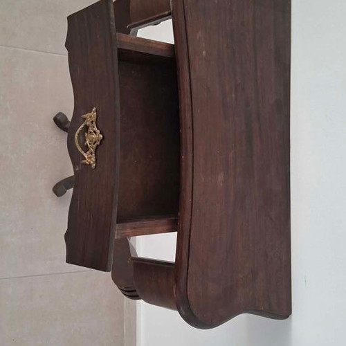 Classic wooden wall console used with metal handle