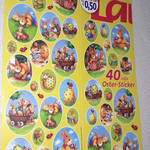 Easter stickers new, pack of 7 sheets