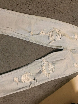 Stradivarius denim pants S like new with many rips