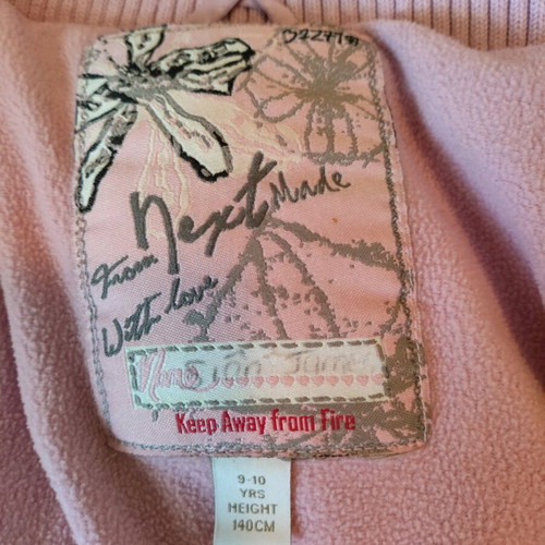 Next long jacket for girl 9-10 years like new, pink