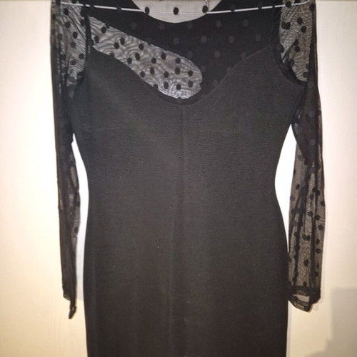 Elastic black dress new with transparent details size L