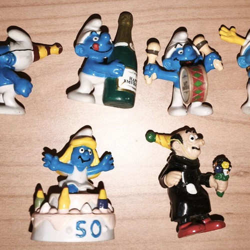 Smurfs Schleich Peyo 50th Anniversary figures used, collectible
