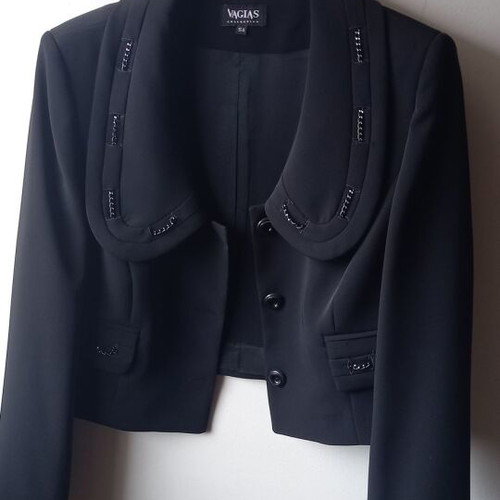 Black dress and jacket set used, size 54