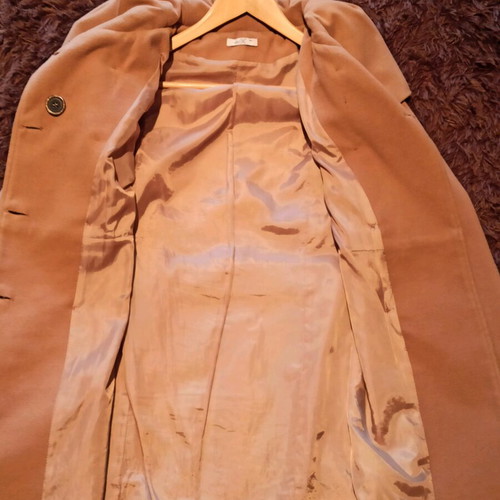 Camel mid-length coat like new, size M