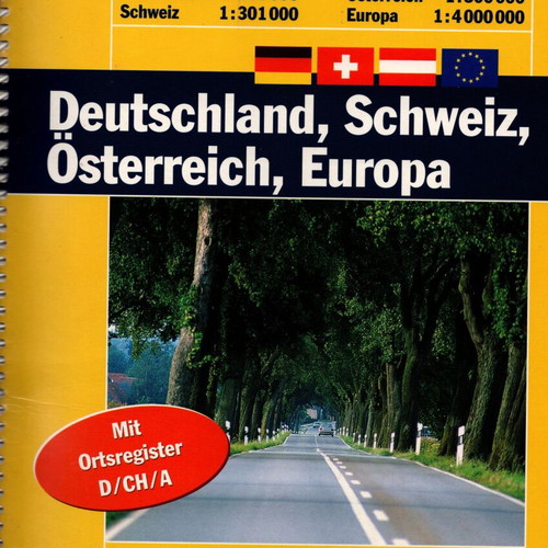 Road Atlas Germany Austria Switzerland Europa new