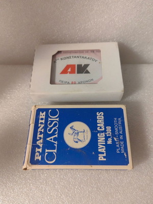 Playing cards used, pack of two