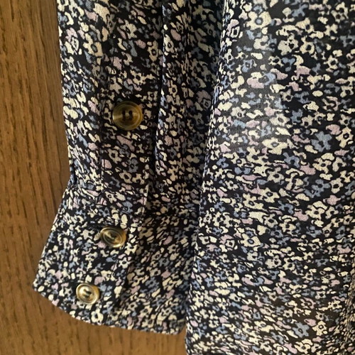 GANNI shirt semi-sheer floral size 36 like new, blue