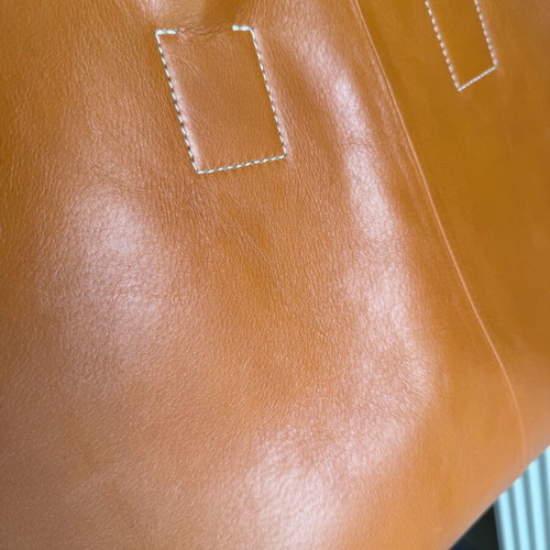 Zara Home leather handbag used, brown and orange, travel and beach