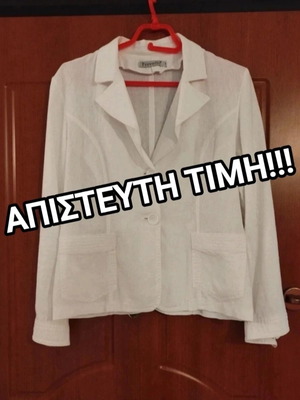 Provetto white summer jacket, cotton fabric, size M-L