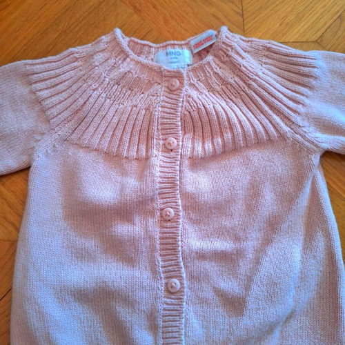 Mango baby cardigan like new, pink, size 80 for 9-12 months