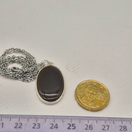 Smoked Quartz Sterling Silver Pendant Oval Cabochon