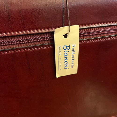 Bianchi leather briefcase new, burgundy