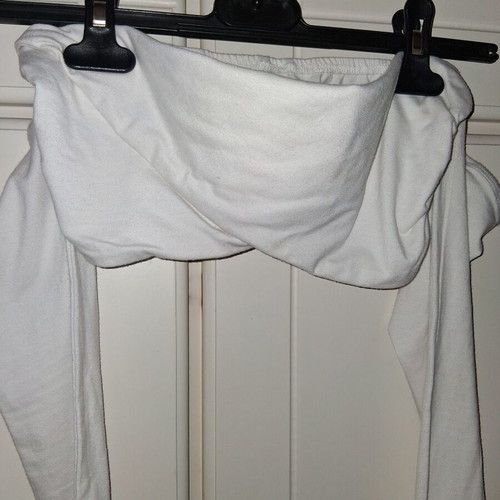 Shein White Draped Off-Shoulder Crop Top with Long Sleeves like new