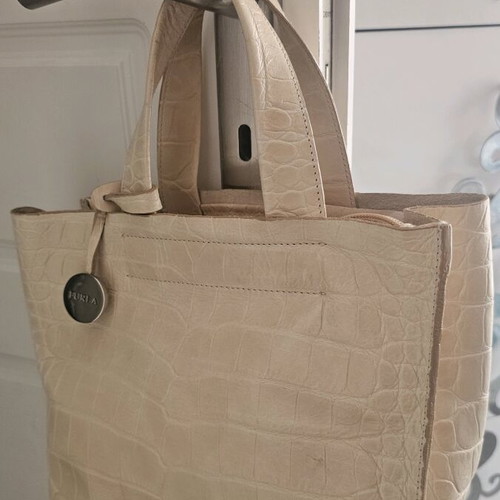 Furla leather handbag beige like new