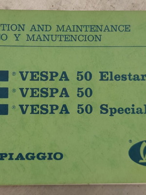 Εγχειρίδιο Vespa 50 Special Elestart Σαν Καινούργιο 1η Έκδοση 1972-73