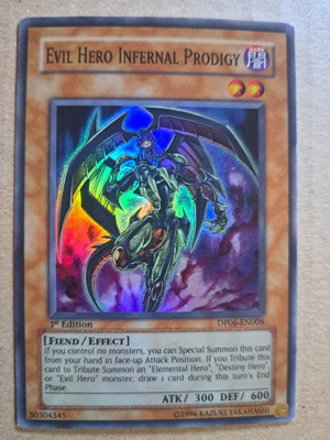 Yugioh Evil Hero Infernal Prodigy DP06-EN008 Super Rare Card like new