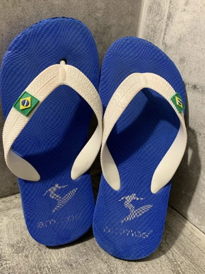 Children's flip-flops used, blue, size 27, 19cm