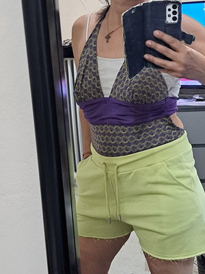 Summer set new, shorts, large, Ltb, green and purple