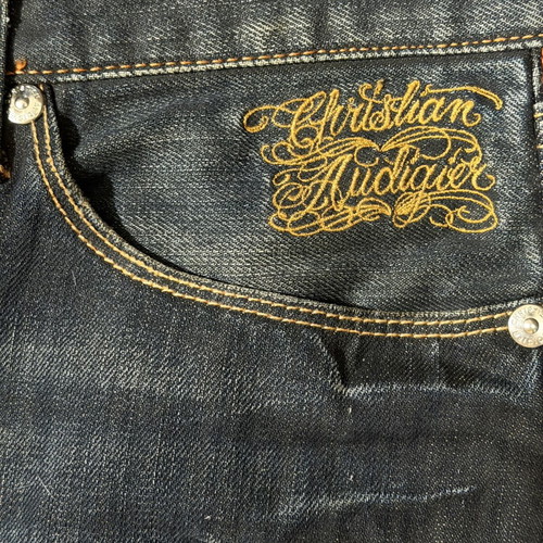 Christian Audigier Day of the Dead baggy jeans XL like new, black