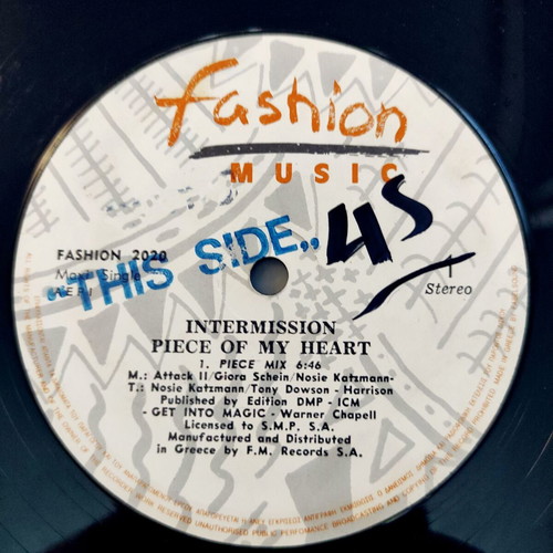Intermission Piece Of My Heart 12'' Vinyl Maxi Single used, electronic