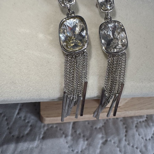 Dangling earrings with stones silver, new