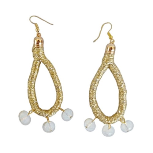 Gold earrings with moonstone new handmade