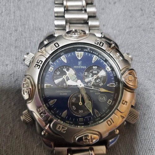 Festina watch used without winder, blue