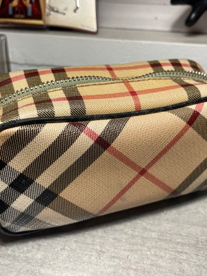 Burberry luxury toiletry bag used with defects