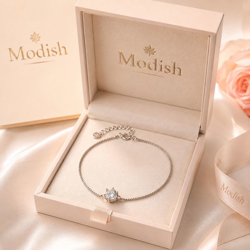 Modish Éclat Women's 925 Sterling Silver Bracelet with Crystal new