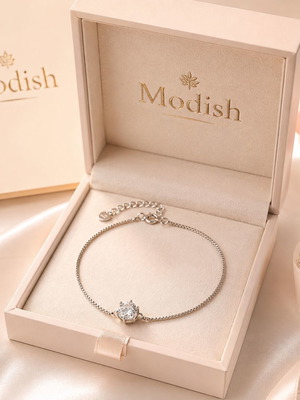 Modish Éclat Women's 925 Sterling Silver Bracelet with Crystal new