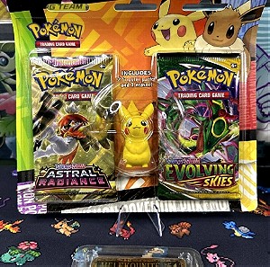 Pokemon cards booster blister factory sealed(1 evolving 1 astral 1pikachu)