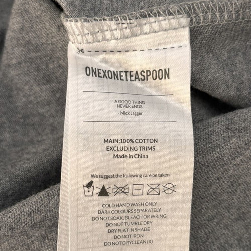 One Teaspoon Le Army Distressed Oversized T-shirt like new, grey