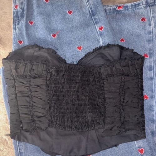 Zara black ruffled corset size XS like new