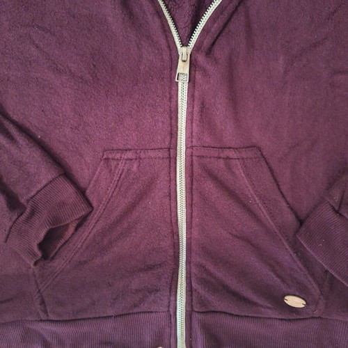 Pull & Bear women's cardigan with hood like new, red, fleece lining