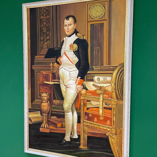 Napoleon oil painting artwork with gold frame