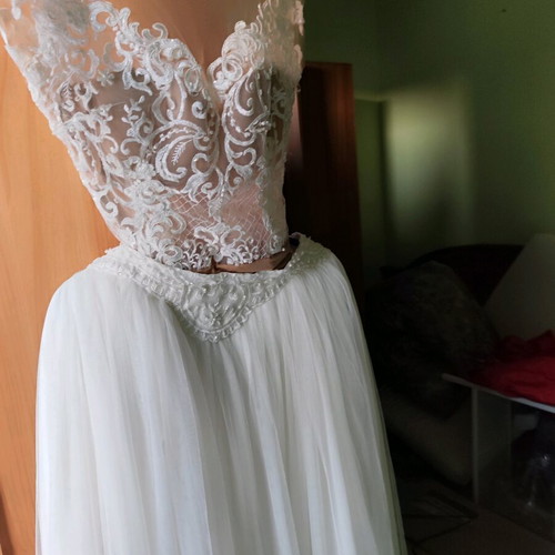 Wedding dress handmade like new, lace skirt and top with bodysuit