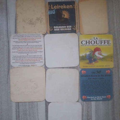 Beer coasters used, set of 10 No 1